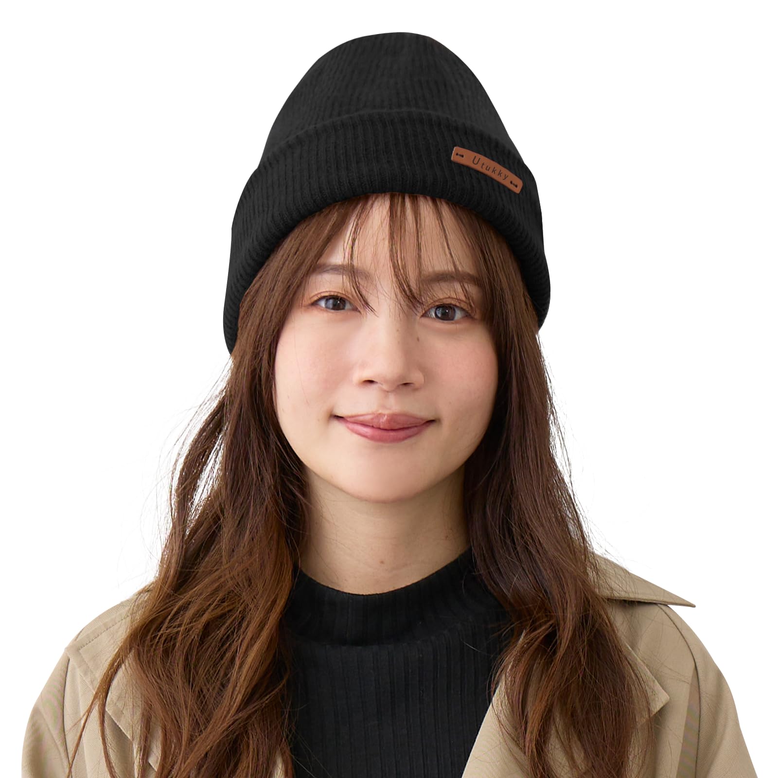 

Cashmere Knit Hat for Winter and Cold Protection Cashmere and Premium and Knit Hat for Cold Solid Simple Perfect for or Any One Size Fits All [Utukky] чёрный