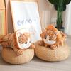 Lion Flower Bread Headwear Cat Plush Toy Cartoon Stuffed Doll Decoration Gift