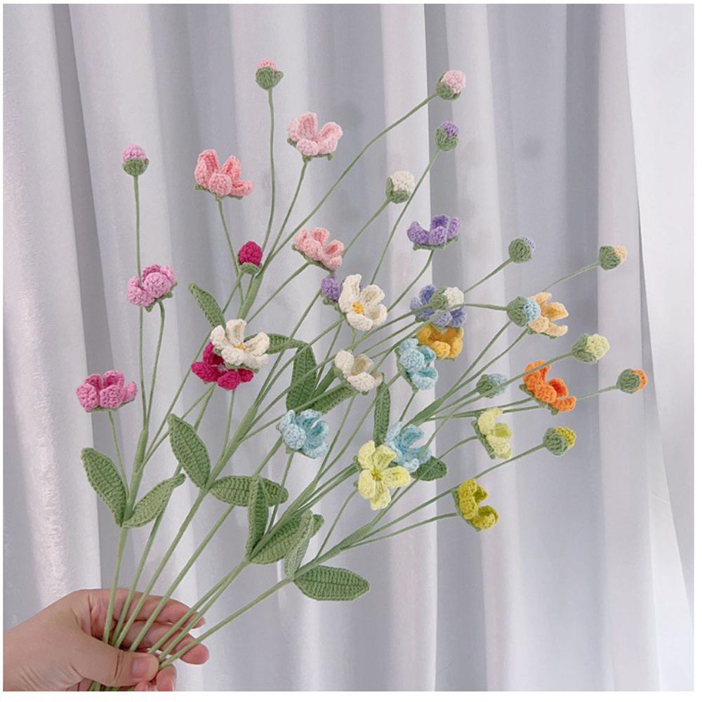 Herba Androsacis Crochet Flowers Creative Knit Flower Bouquet Handwoven Flower Wedding Home Decor Gift