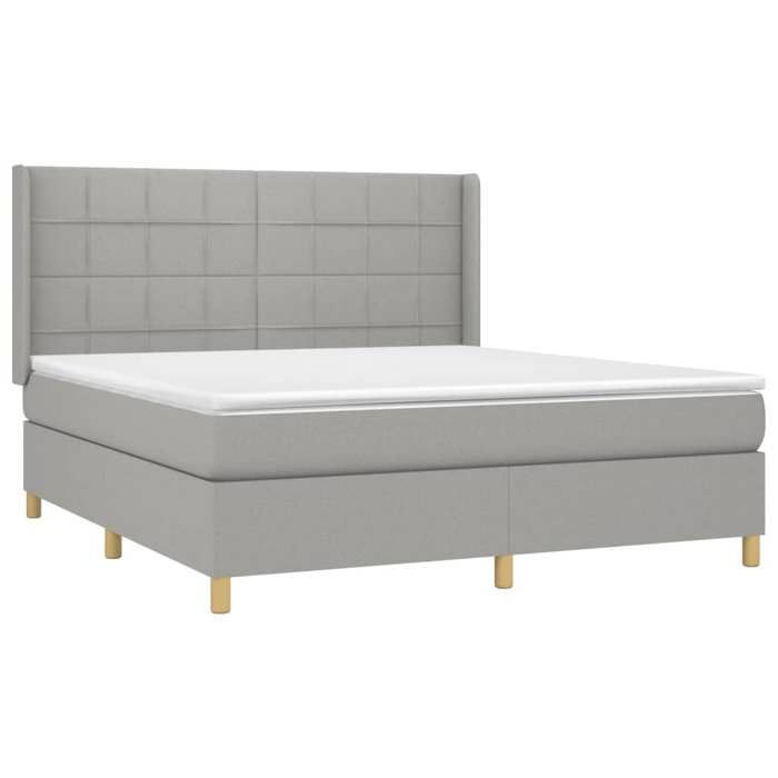 Maison Exclusive - Sommier à lattes de lit avec matelas Gris clair 180x200cm Tissu