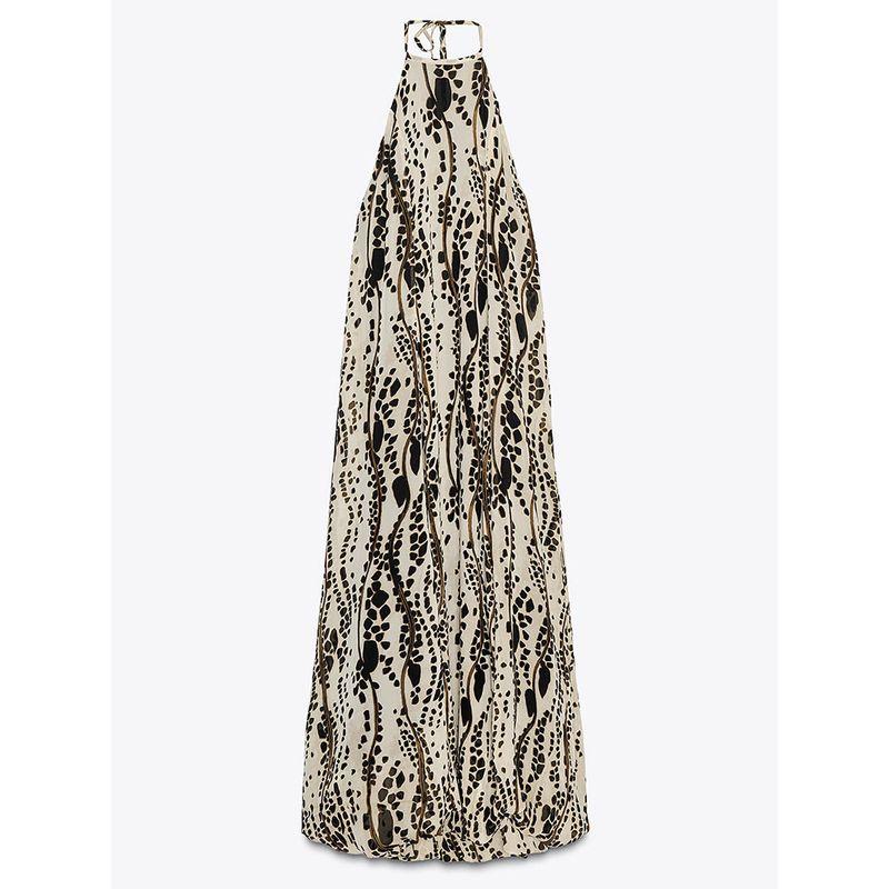 

Za 25 Summer New Women clothes Sexy Elegant Print Neck Collar Backless Dress 2183068 330 Print XS