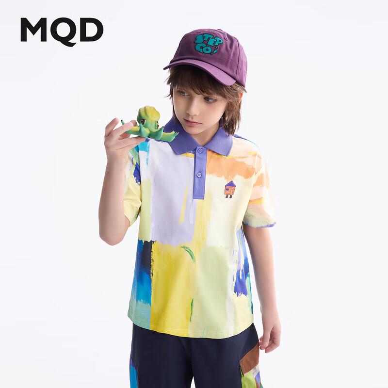 MQD Boys  Summer Contrast Hand-painted Polo T-shirt 120cm