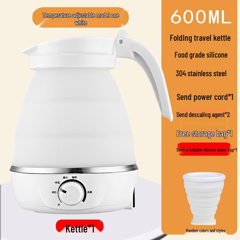 Portable Folding Silicone Electric Kettle with 304 Stainless Steel, Auto Power Off, Anti-Dry Burning - Ideal for Travel, Home, or Dorm Use