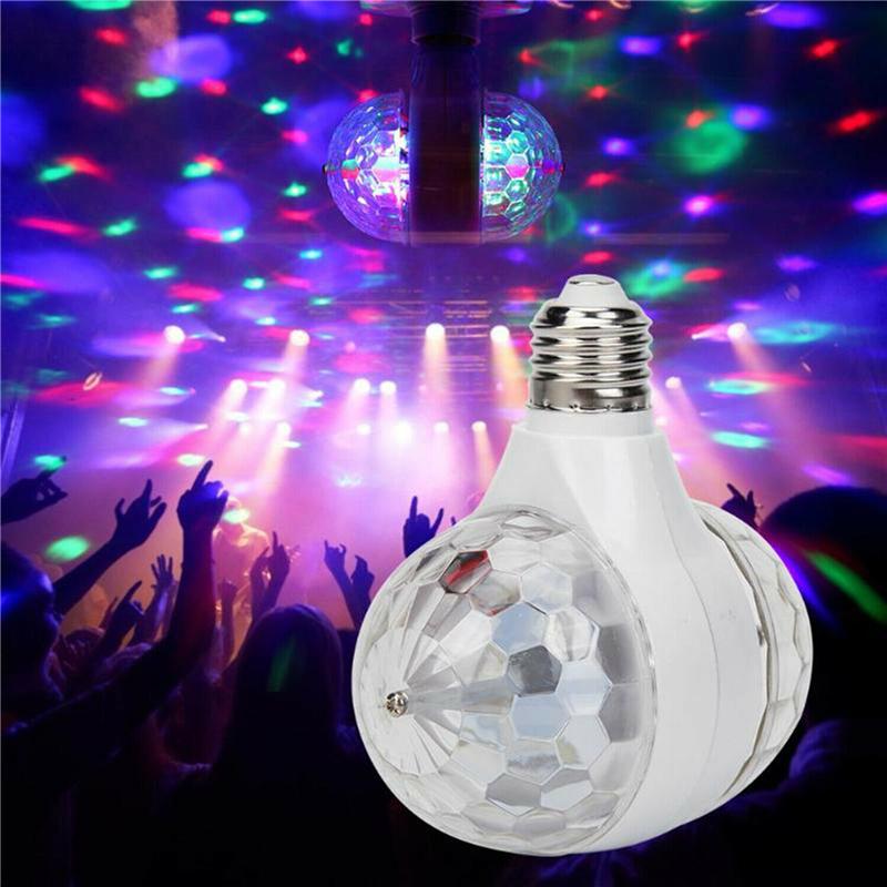 Doubleheaded E27 6w Led Ball Stage Rgb Light Bulb Rotating Lamp Ktv Party Disco