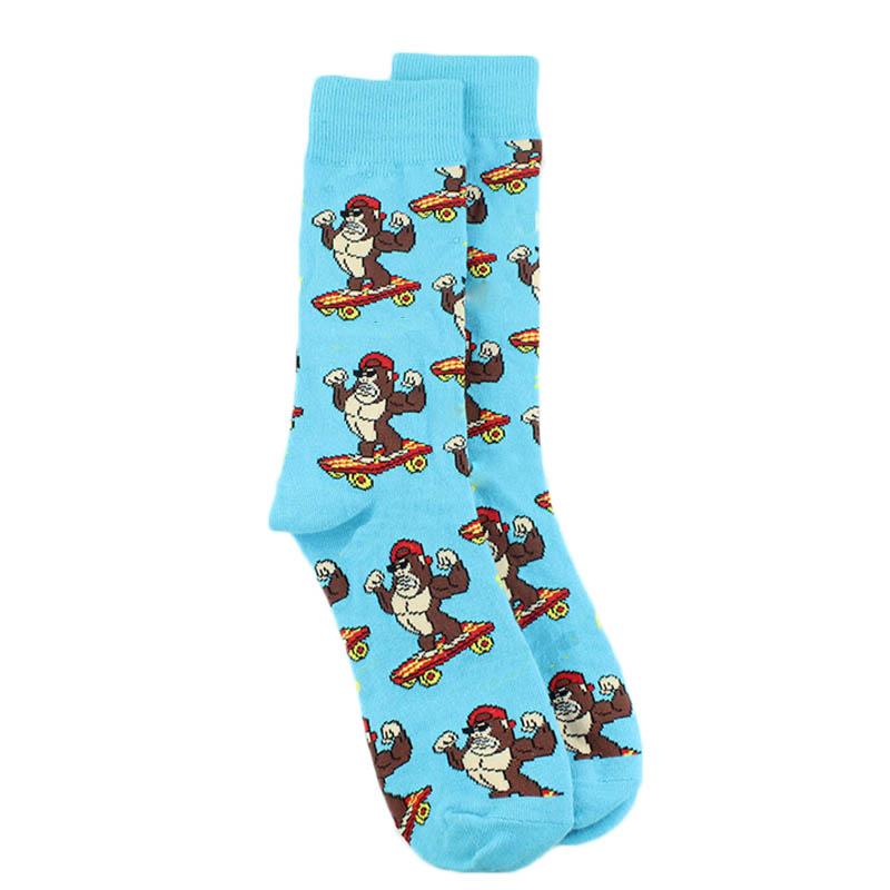 Animal Pug Elephant Lionu Funny Socks Men Chili Hamburg Pizza Crew Socks Harajuk Novelty Gift Sokken Unisex Skateboard Socks