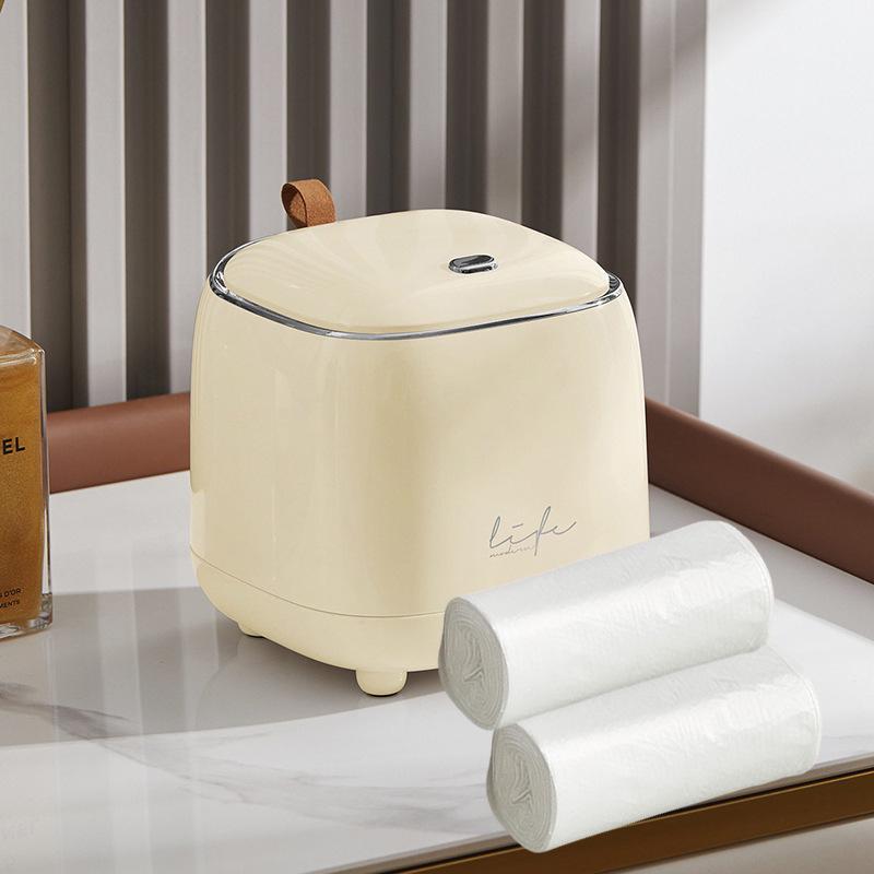 Compact Desktop Waste Bin with Bags - Press-Type