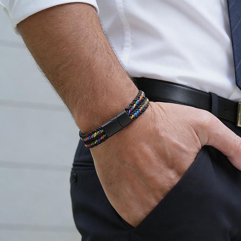 Noter Grade A Ethnic Fabric String Bracelet For Men Double Layer 6 Colors Available Sports Sweat Absorbent Braslet Bangle Hombre