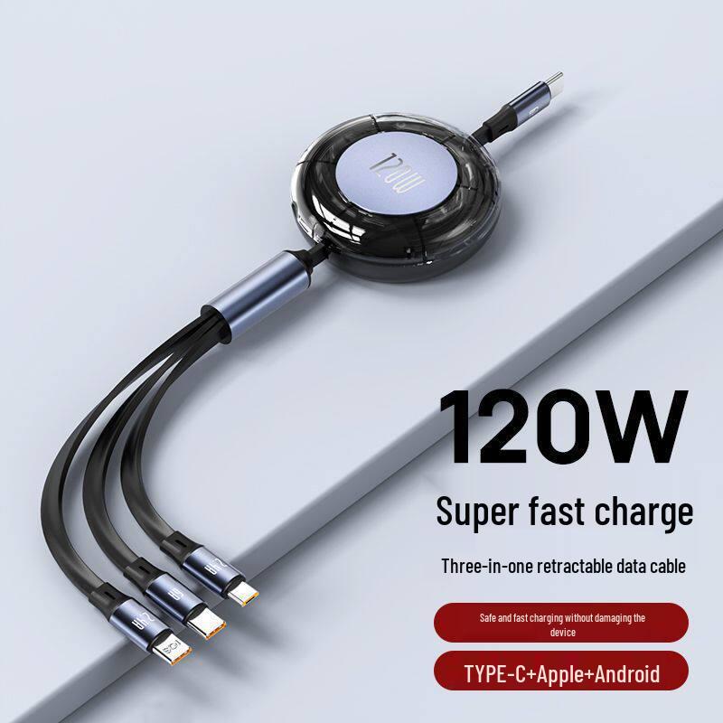 MKO120W 3-in-1 Fast Charging Cable for Apple, Huawei, Android, Type-C Devices