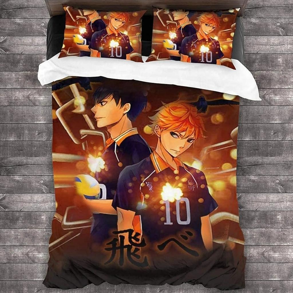 Comforter Haikyuu Children'S Volleyball Bedding Set Boys Girls Bedroom Decoration Single Double Size Kids Gift