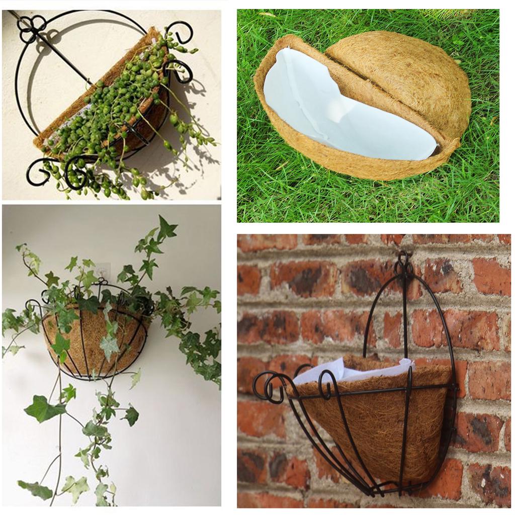 Kokosnuss-Hängekorb-Einlage Wasserabsorbierend Halbkreis Kokosnuss-Einlage mit Vliesstoff für Blumen Gemüse