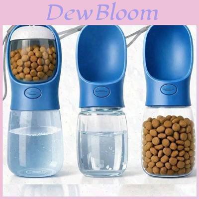 Pet Water Bottle With Feeder For Dogs And Cats Outdoor Travel Portable Plastic