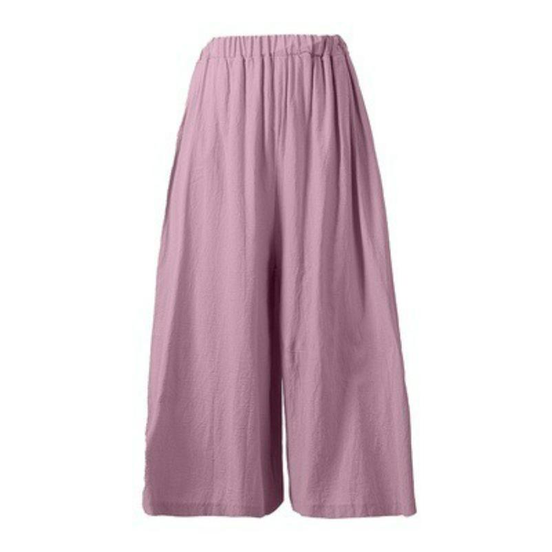 Summer Breathable Linen Wide-leg Pants, Nine-point Pants, Women's Loose Linen Trousers, Skirt Pants, Women's Pants