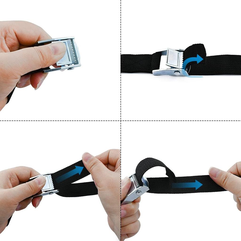 2PCS Lashing Straps with Buckles Adjustable, Up to 600lbs,Tie Down Straps for Motorcycle, Cargo, Trucks,Trailer,Luggage (1" x 3.3')