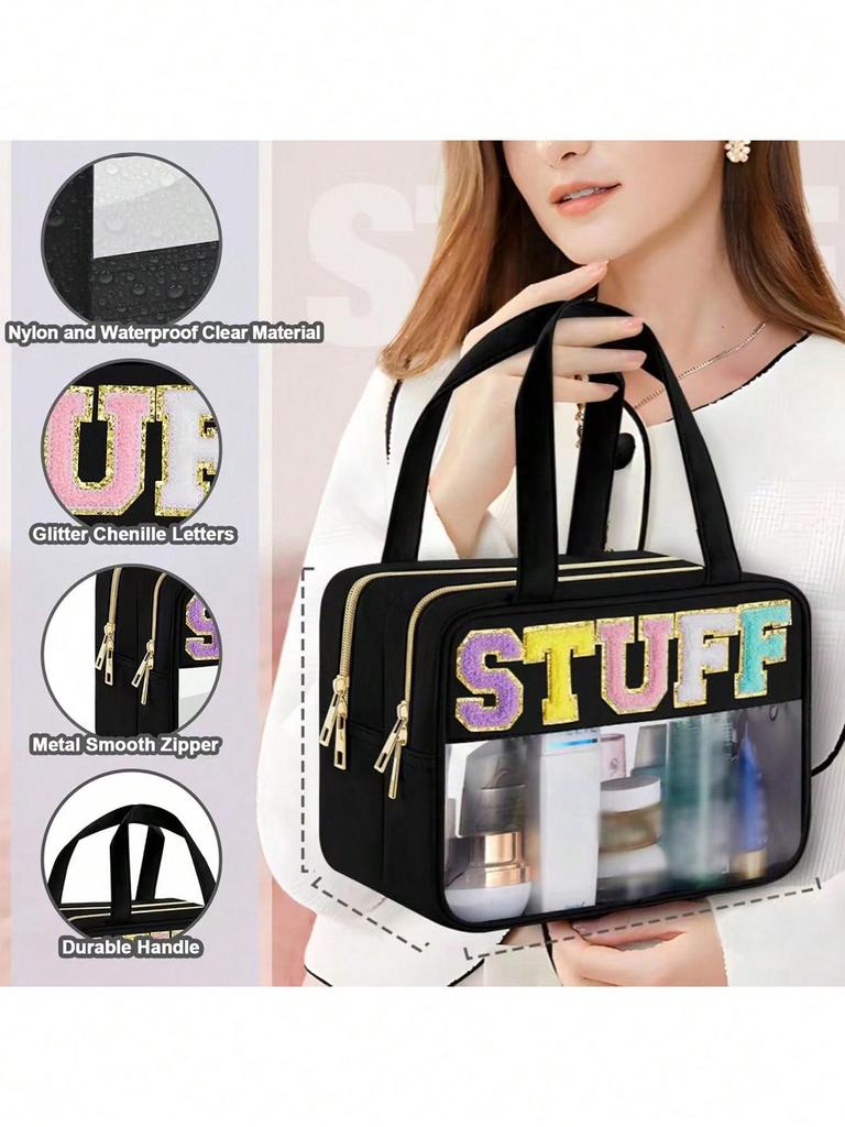 Cross-Border PVC Transparent Cosmetic Bag - Large Capacity, Multi-Functional, Portable Toiletry Storage Bag