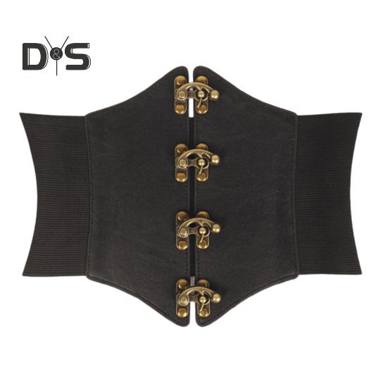 

Корсет из искусственной кожи с широкими полями, эластичный пояс в стиле ретро для женщин, регулируемый корсет, утягивающий талию M