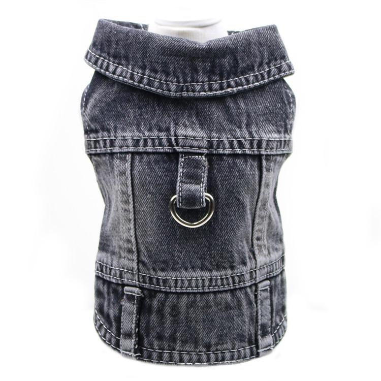 

Pet Dog Denim Jacket Dark Wash Sleeveless Towable Jeans Vest Coat for Small Medium Dogs Cat Puppy Spring/Autumn Clothes Apparel XS（old） чёрный