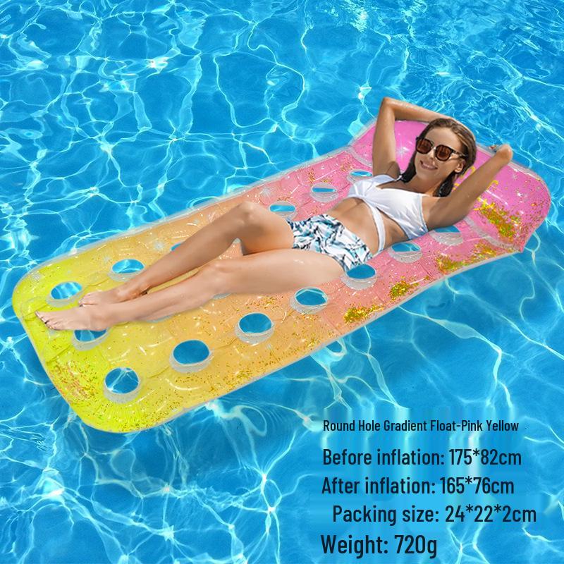 Foldable Striped Inflatable Pool Float Hammock Recliner