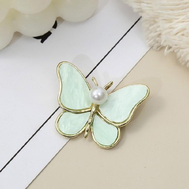 Butterfly Wing Brooch Pearls Inlay Jewelry Comfortable Wear Alloy Materials Reliable Clasp Designs