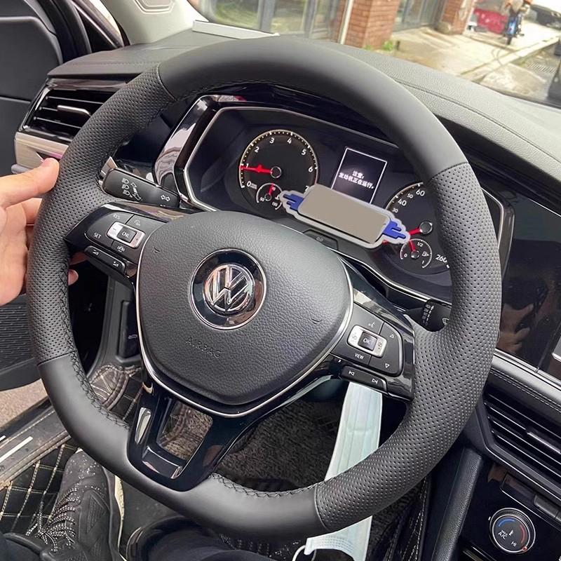 Hub Caps For Volkswagen VW Golf 7 Mk7 Touran Up New Polo Jetta Passat B8 Tiguan Car Steering Wheel Braid Cover Black Artificial
