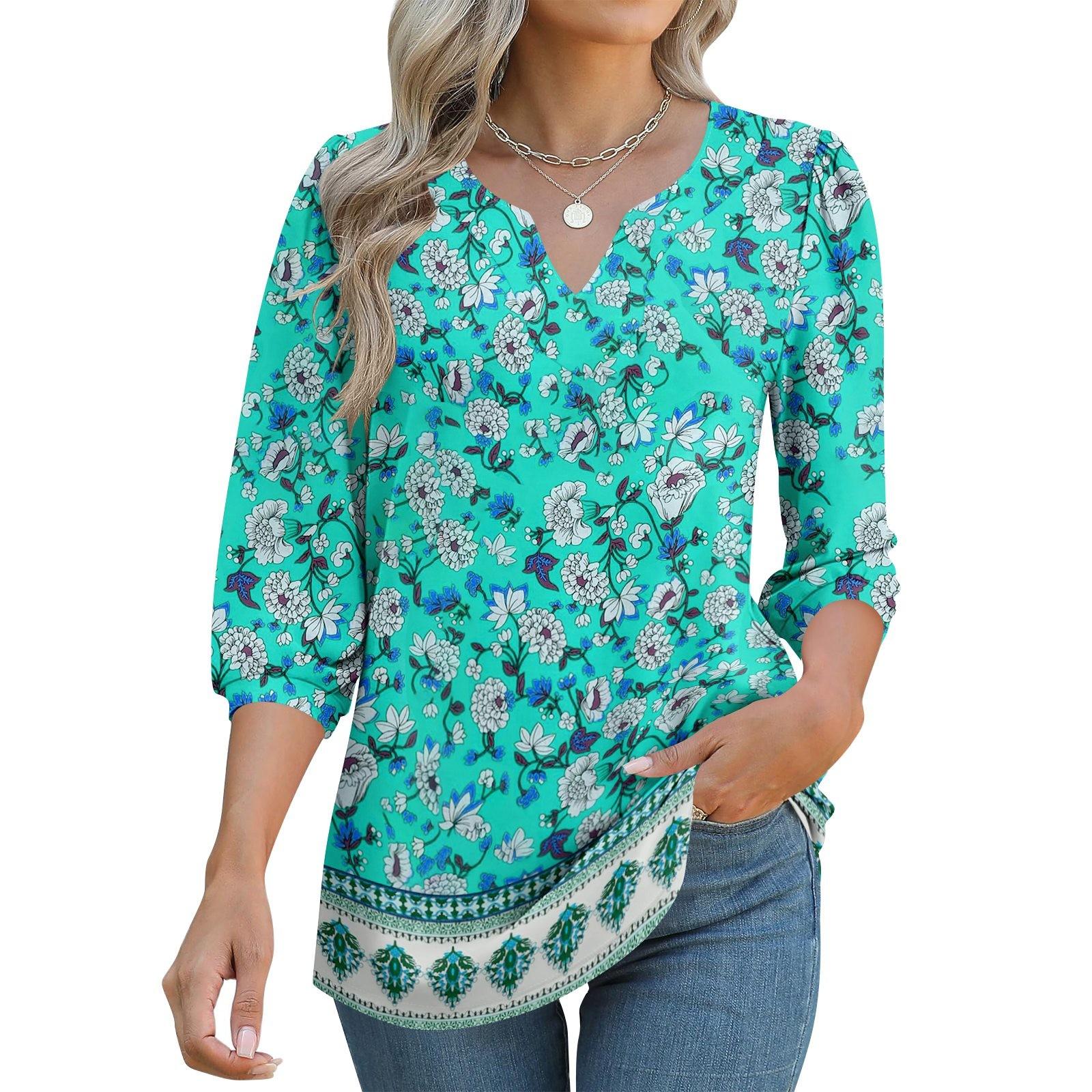 

Женские футболки с рукавом 3/4, футболки с графикой, повседневные базовые топы, пуловеры XXL