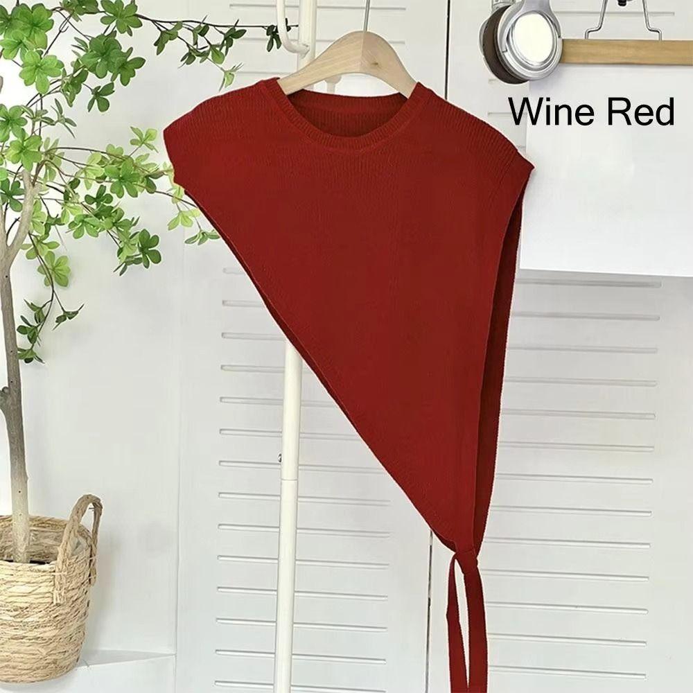 

Solid Color Crossbody Shawl Fashion Skew Triangle Shawl Women s Knitted Shawl Clothing Accessories червоний