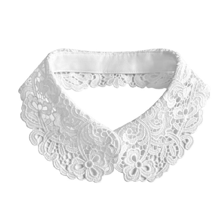 

Elegant Detachable Lace Shirt Collar Accessory Hollow Out Collar Insert Fashion Neckpiece For Casual And Business белый