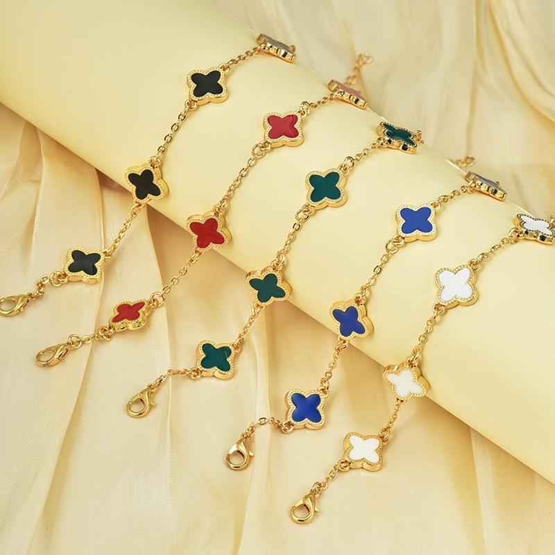 Bracciale Rigido Aperto Unisex Quadrifoglio e Cuore