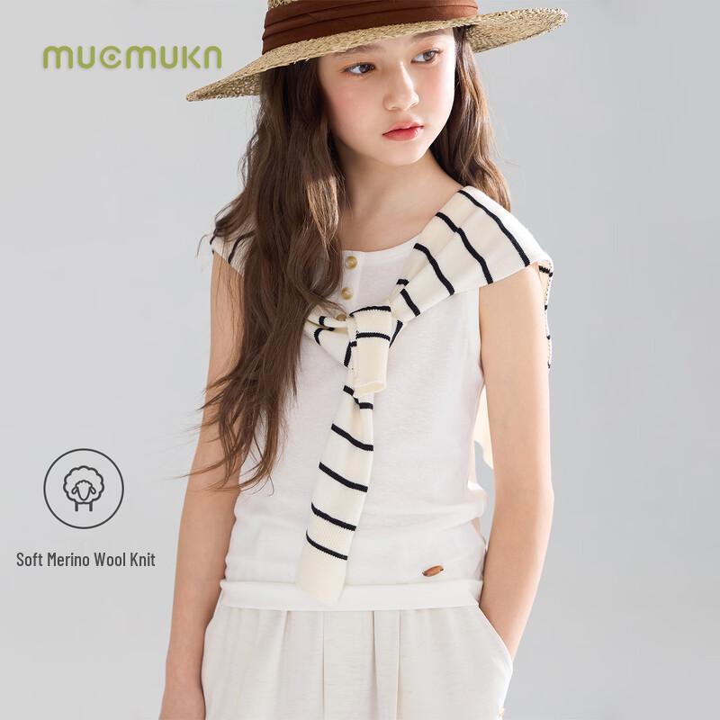 Mucmukn Girls' Wool Blend Striped Knitted Cardigan Shawl