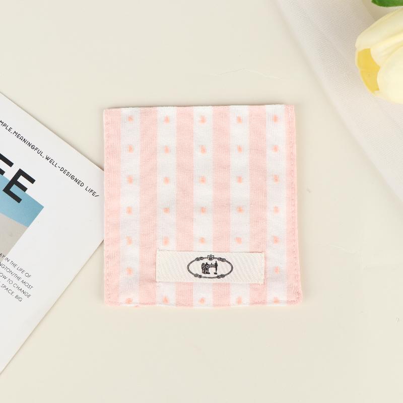 Stripes Polka Dot Coasters Portable Square Cotton Cloth Insulation Pad Soft Hanging Drink Coasters Photography Props