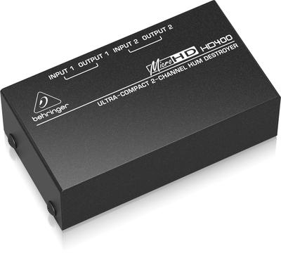 Behringer Συμπαγής Μειωτής Θορύβου Βόμβου 2 Καναλιών Παθητικού Τύπου Αφαίρεση Θορύβου Βόμβου HD400