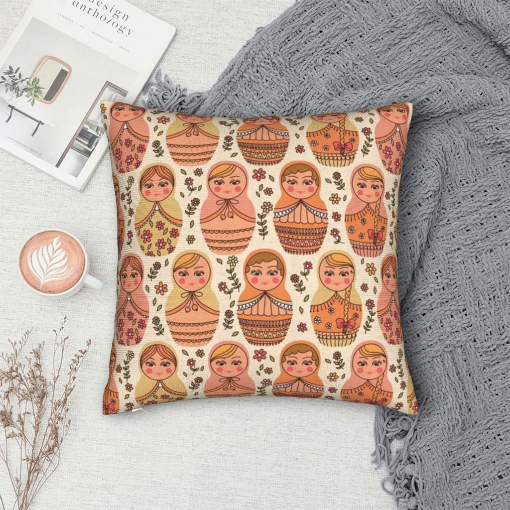 Soft and Sweet Home Russian Doll Matryoshka Decorations Pillowcases Stuff  Pillow Covers Zippered Multi-Size