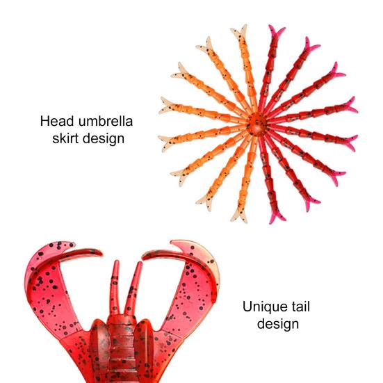 2Pcs 8CM/5G Umbrella Skirt Spider Soft Lure Colorful PVC Bionic Artificial Spider Bait Saltwater Freshwater Bass Snakehead Fishing Accessories