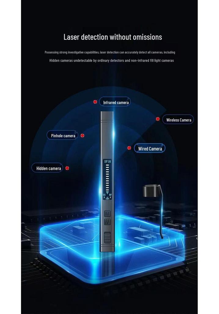 SF18 GPS-Signaldetektor & Infrarot Anti-Spionage Kamera Stift für Hotelüberwachung