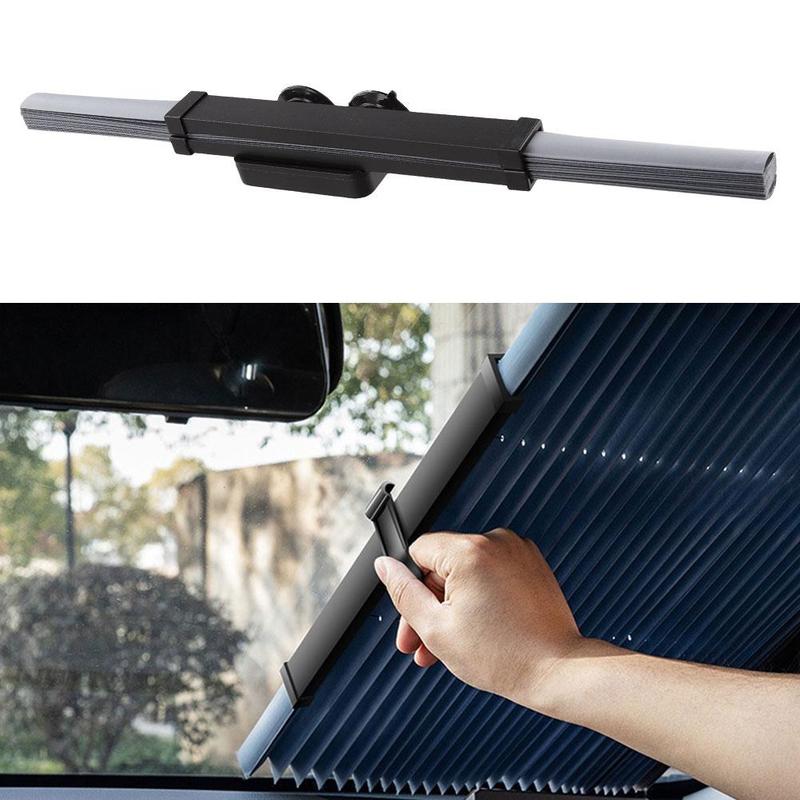Car Windshield Sunshade Curtain Retractable Set Front Rear Window Sun Shade Protector UV Reflective Film Auto Sun Visor Covers