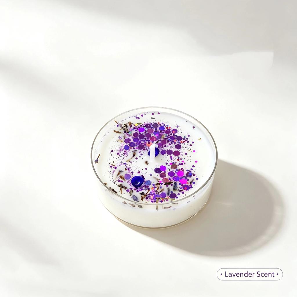 Dried Flower and Glitter Scented Candles: Colorful Handcrafted Botanical Scented Bedroom Candles