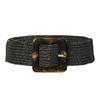 Women Belt Straw Casual Ultra Wide Belt Female Woven Vintage Carved Wood Buckle Elastic Belt Decoration Dress Shirt Waist Seal