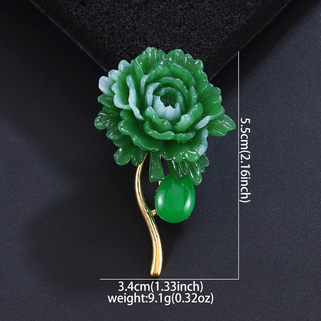 High-End Exquisite Eleganz Grüne Rose Brosche Mode Kleidung Accessoires Anstecknadel Temperament Blazer Korsage