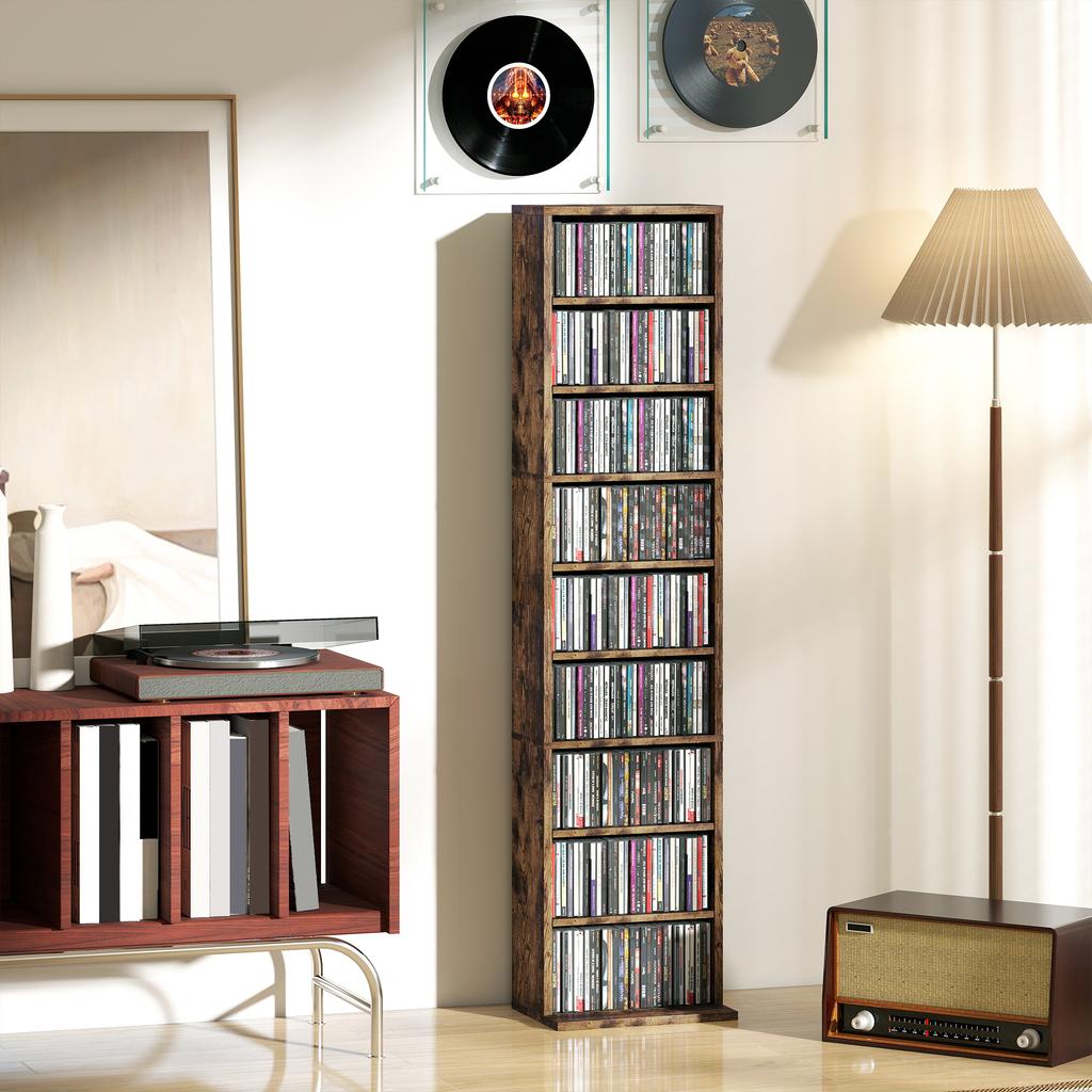 260 Narrow CD Storage Unit - Rustic Brown