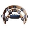 Professional Half-moon Tambourine with Jingles, a Hand-held Percussion Instrument Featuring Thick Jingle Strips and an Ergonomic Handle, Suitable for