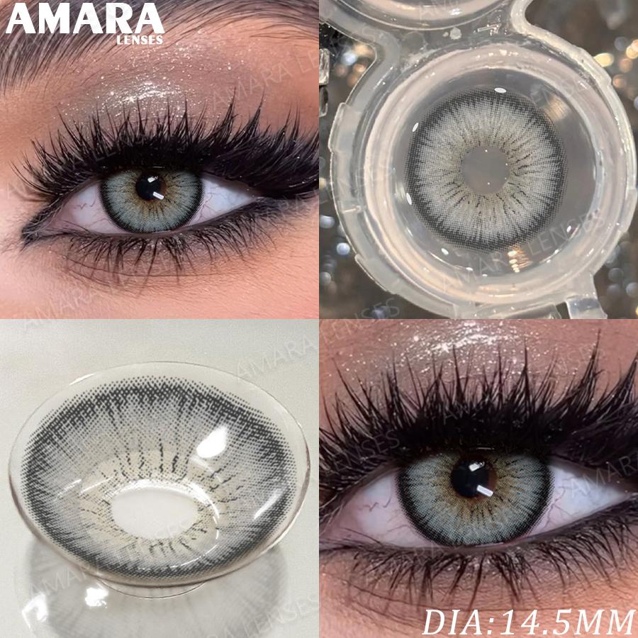 Eyeshare 1 Pair Big Black Color Contact Lenses Natural Gray Lenses Blue Eye Makeup Contacts Yearly Brown Beauty Pupils Eye Cosmetic