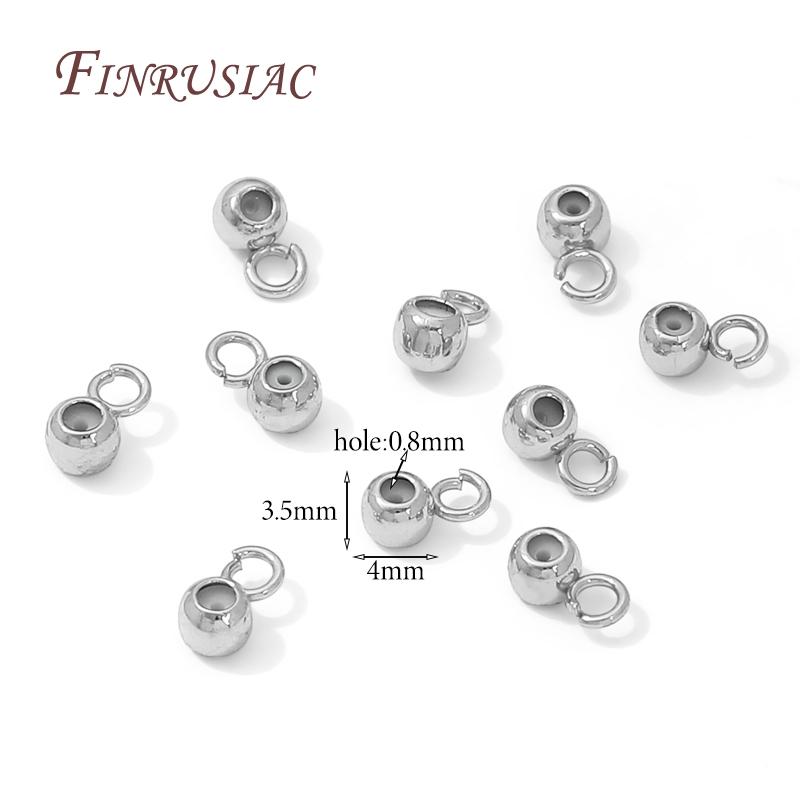 18K Gold Plated Silicone Round Beads with Ring,Silicone Stopper Bead,Positioning End Beads Accessories,Jewelry Making Supplies