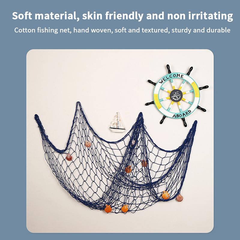 Fishing Net Wall Hangings Ornament Studio Prop Room Home Decoration Mediter Sea Stickers Marine Over The Garden Crafts Nautical