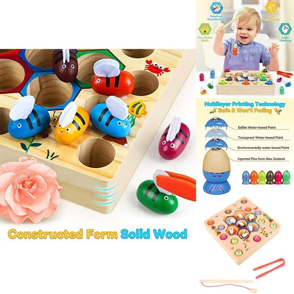 Engaging Wooden Fishing Game Toys For Boys And Girls With Magnetic Elements