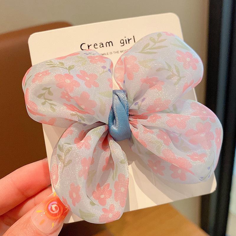 Children'S Bow Hairpin Little Girl Cute Mesh Hairpin Headgear Summer Mori Fairy Beautiful Woman Children'S Clip Hair Accessories