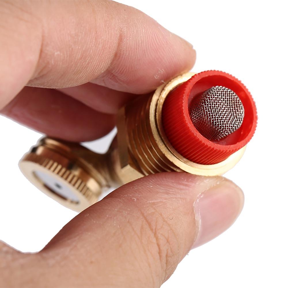 3PCS Brass Spray Misting Nozzle Double Nozzle with Filter Irrigation Sprayer Nozzle Easy Installatio Gold