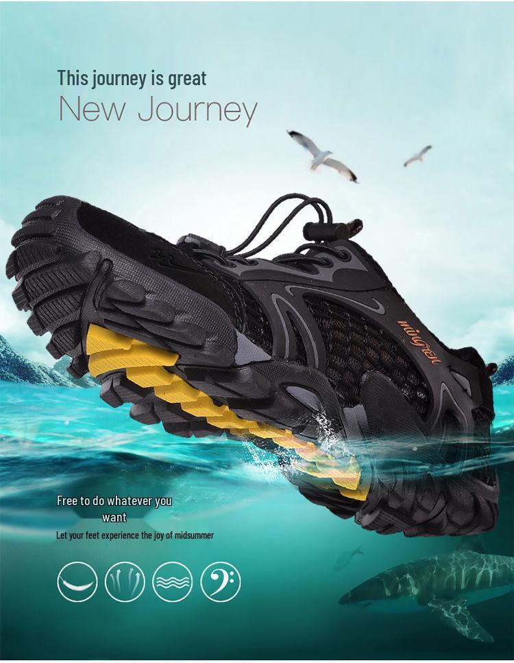 Sommarherrarnas Andningsbara Utomhushiking Sandaler - Koreansk Stil Vattenskor