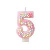 Pink Macaron Foam Number Candles 0-9 for Girls' Birthday Cake Decoration
