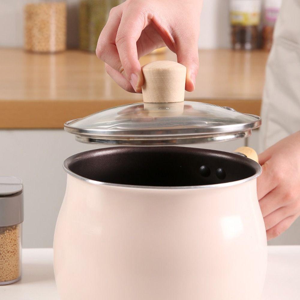 Wooden Pot Lid Handle Insulated Replacement Kitchen Cookware Handgrip with Screw Washer Universal Lib Cover Knob Cap