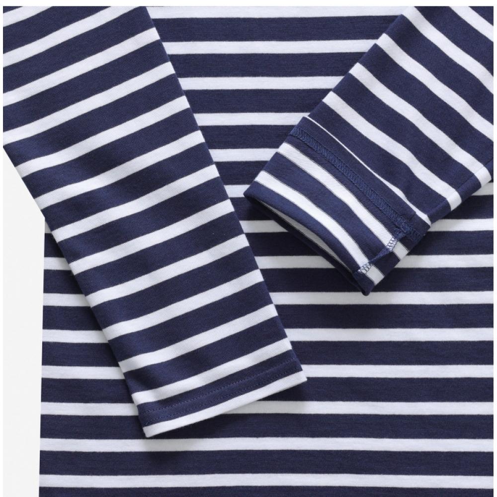 SainT James Kids Long Sleeve T shirT Modern sTripe Marine Neige 2066