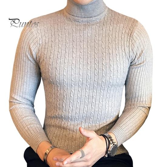 

Осень-зима мужской топ с высоким воротником, облегающий трикотажный однотонный эластичный свитер, пуловер средней длины, спортивная повседневная одежда, школьный свитер 2XL серый